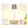 Trådlös bordslampa touch med 3 ljussteg usb-c uppladdningsbar silver