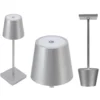 Trådlös bordslampa touch med 3 ljussteg usb-c uppladdningsbar silver