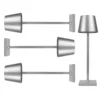 Trådlös bordslampa touch med 3 ljussteg usb-c uppladdningsbar silver