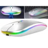 Trådlös mus bluetooth & 2. 4 ghz optisk rgb uppladdningsbar slim vit