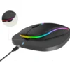 Trådlös mus bluetooth & 2. 4 ghz optisk rgb uppladdningsbar slim svart