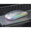 Trådlös mus bluetooth & 2. 4 ghz optisk rgb uppladdningsbar slim vit