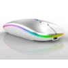 Trådlös mus bluetooth & 2. 4 ghz optisk rgb uppladdningsbar slim vit
