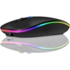 Trådlös mus bluetooth & 2. 4 ghz optisk rgb uppladdningsbar slim svart