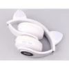 Trådlösa bluetooth hörlurar med kattöron och led-belysning - fm radio & mp3