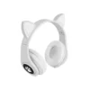 Trådlösa bluetooth hörlurar med kattöron och led-belysning - fm radio & mp3
