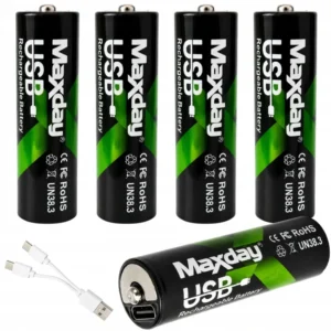 Uppladdningsbara AA-Batterier Li-Ion 1,5 V med USB-C 4-pack