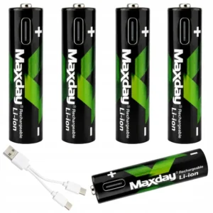Uppladdningsbara AAA-Batterier Li-Ion 1,5 V med USB-C 4-pack