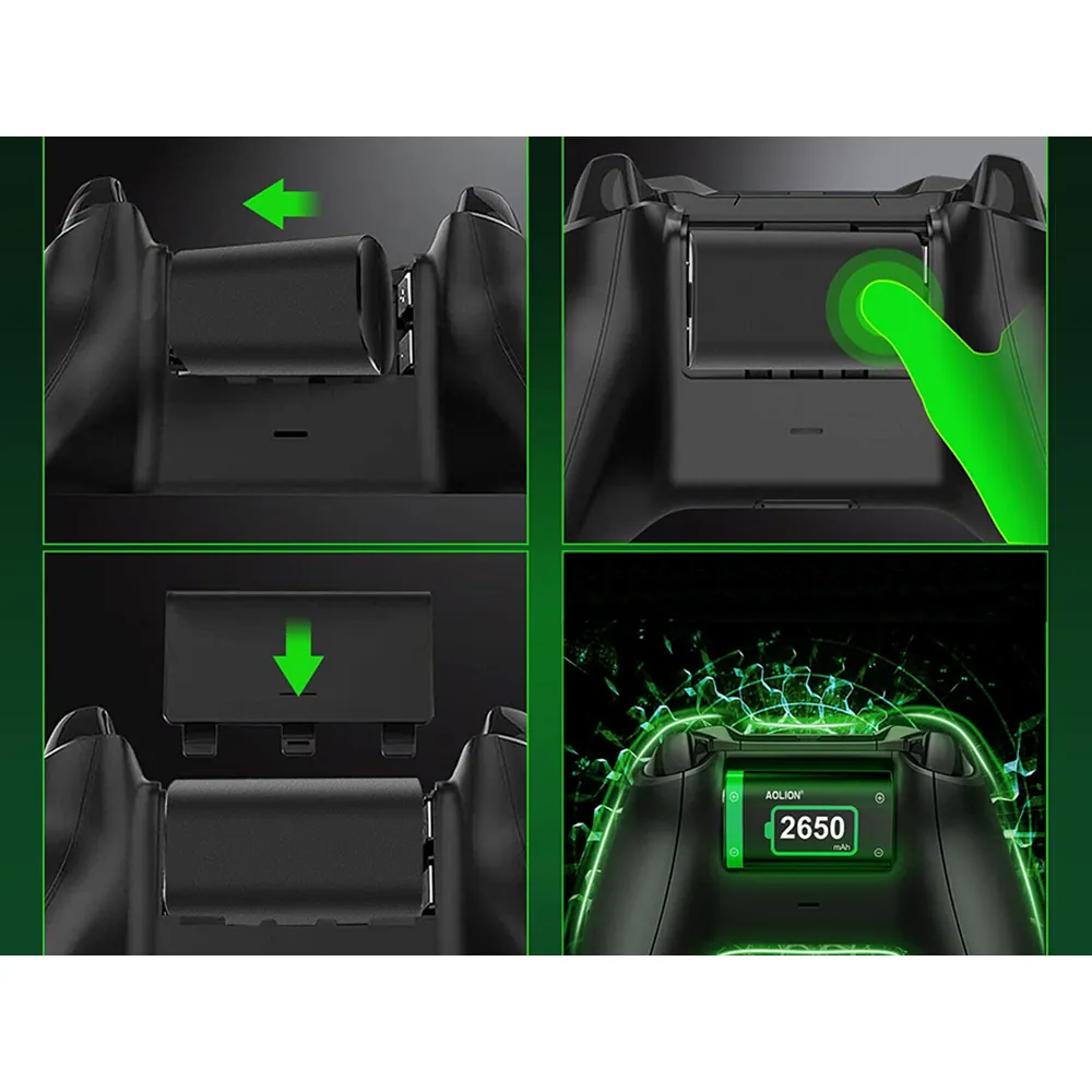 Uppladdningsbara batterier för xbox kontroll – 2x 2650mah med laddare usb-c - bild 8