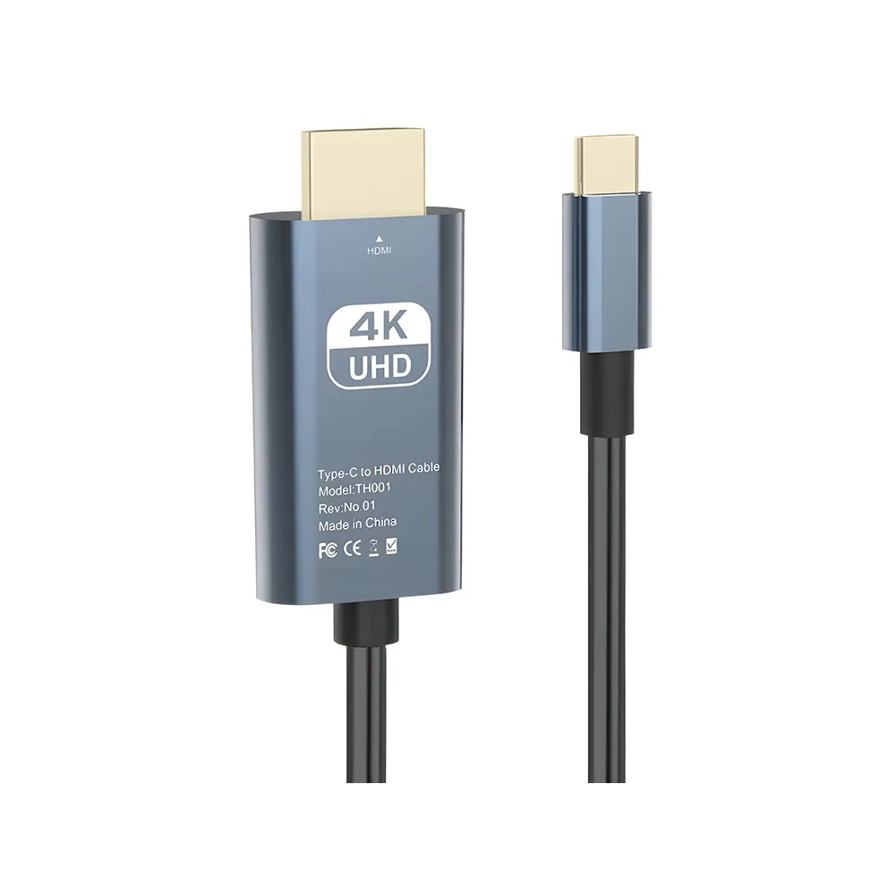 Usb-c till hdmi-kabel 4k uhd 60hz – 1,8 m adapterkabel för tv, skärm & projektor - bild 2