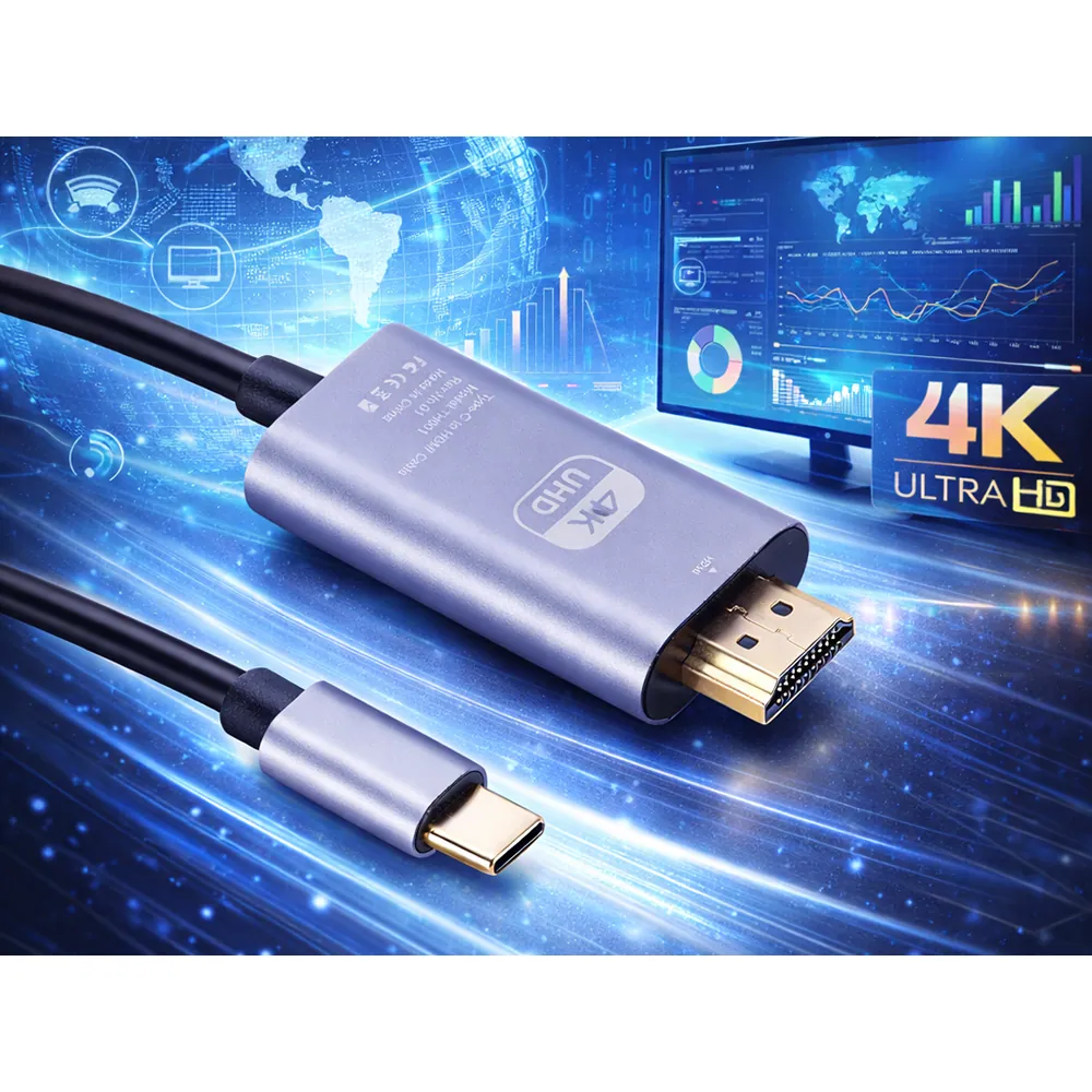 Usb-c till hdmi-kabel 4k uhd 60hz – 1,8 m adapterkabel för tv, skärm & projektor - bild 3