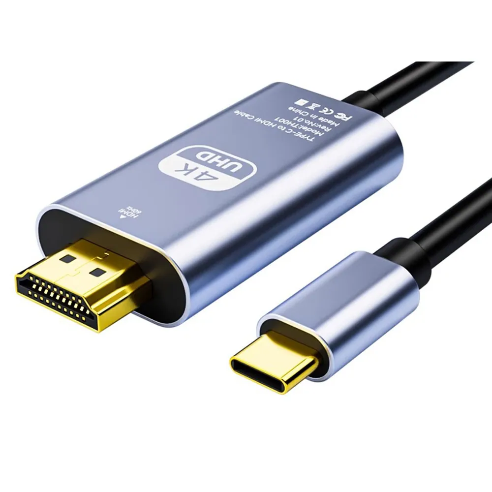 Usb-c till hdmi-kabel 4k uhd 60hz – 1,8 m adapterkabel för tv, skärm & projektor - bild 6