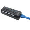 Usb hub 4-port usb 3. 0 – usb splitter med on/off-knappar