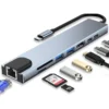 Usb hub 8-i-1 | 100w pd, thunderbolt 3, 4k 60hz hdmi, usb-c, sd, rj45