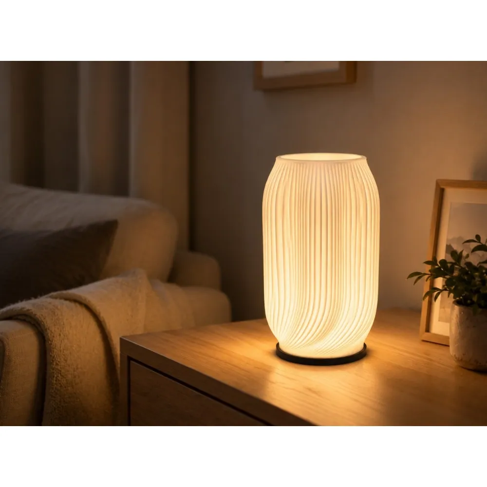 Vas med rgb belysning – räfflad led dekoration med fjärrkontroll - bild 5