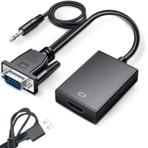 VGA till HDMI Adapter med Ljudkabel och USB-ström