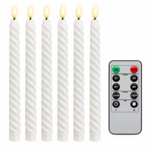 Batteridrivna Spiral LED Kronljus med Fjärrkontroll & Timer – 27,5 cm – 6-pack