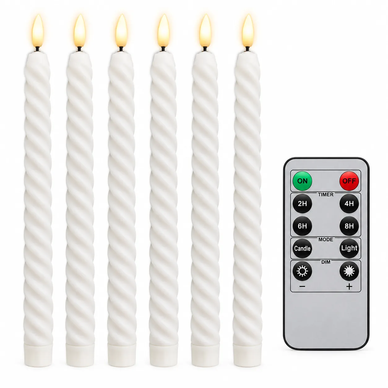 Batteridrivna spiral led kronljus med fjärrkontroll & timer – 27,5 cm – 6-pack