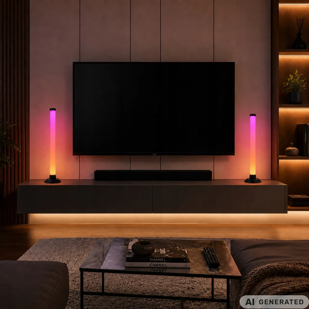 Led light bar rgb skrivbordslampa med musiksensor och app - bild 10