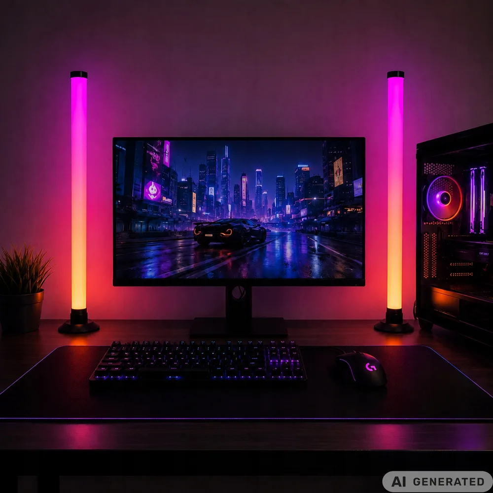 Led light bar rgb skrivbordslampa med musiksensor och app - bild 4