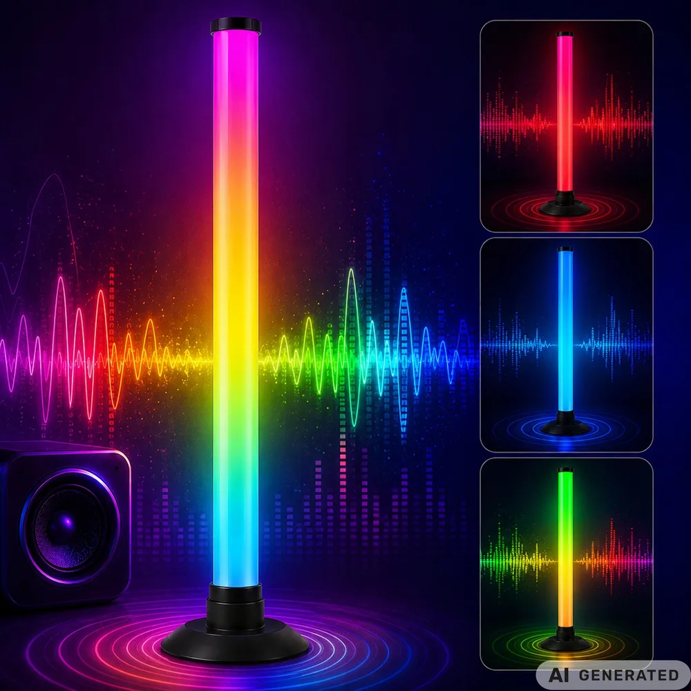 Led light bar rgb skrivbordslampa med musiksensor och app - bild 5