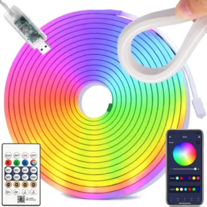 Neon LED Strip RGB 5m Bluetooth App Vattentät Flexibel