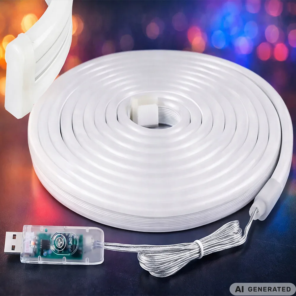 Neon led strip rgb 5m vattentät med bluetooth och app - bild 5