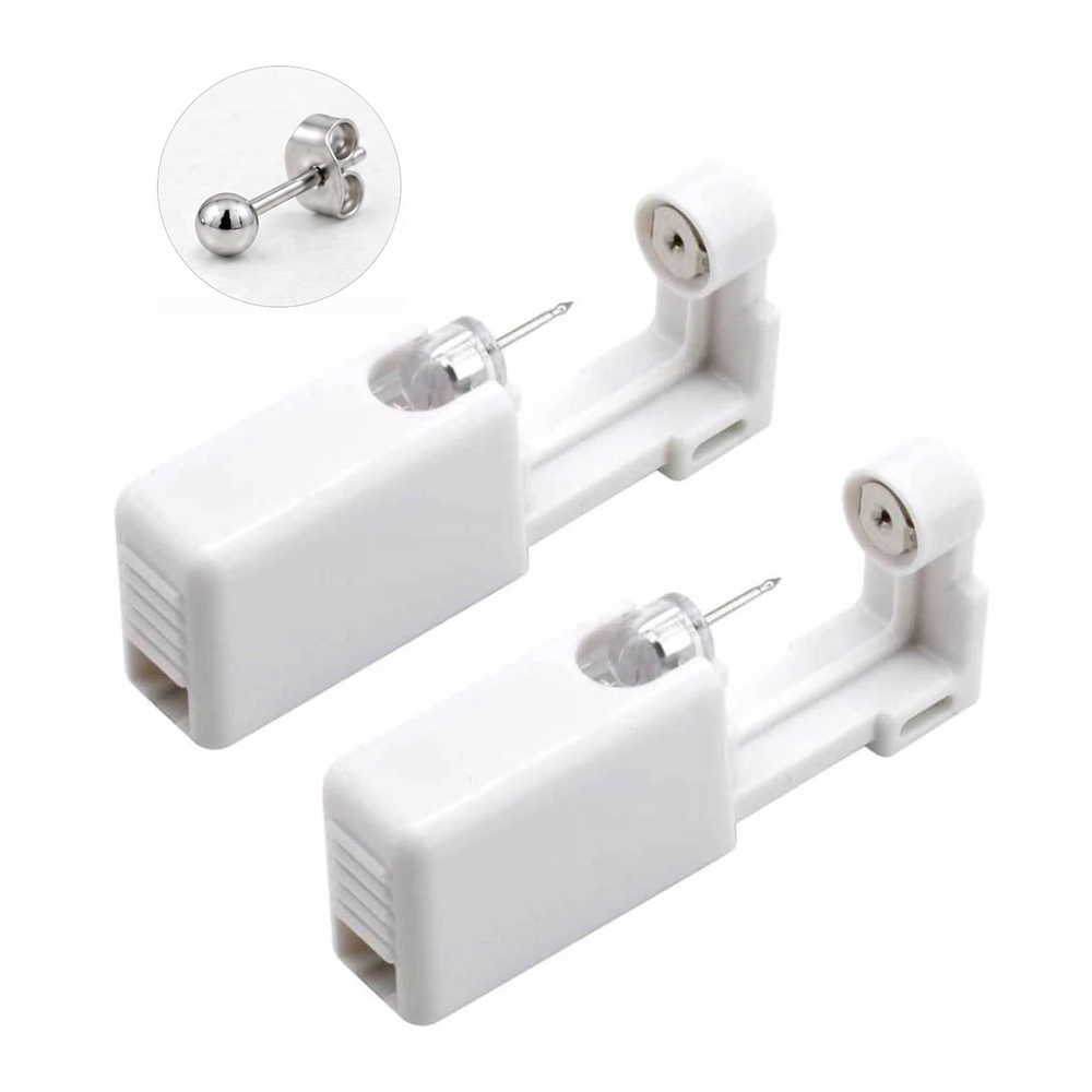 Engångsverktyg för öronhåltagning med 3 mm rund kula silver – 2-pack