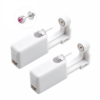 Öronhåltagningsverktyg med 4 mm topp och 3 mm rosa kristall – silver, 2-pack