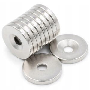 Neodymmagneter 12x3 mm med Skruvhål 10-Pack