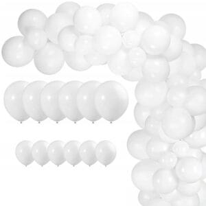 100 Vita Pastellballonger 35 cm – Dop, Bröllop och Fest