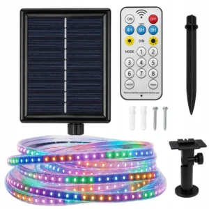 Solcell LED Strip 5m IP65 Vattentät med Fjärrkontroll