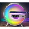 3-i-1 trådlös laddare med rgb lampa, digital väckarklocka och termometer