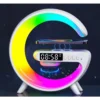 3-i-1 trådlös laddare med rgb lampa, digital väckarklocka och termometer