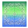 Bandana Färgskiftande 55 cm – Grön & Blå Paisley Huvudduk Scarf i Bomull