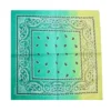 Bandana Färgskiftande 55 cm – Grön & Gul Paisley Huvudduk Scarf i Bomull