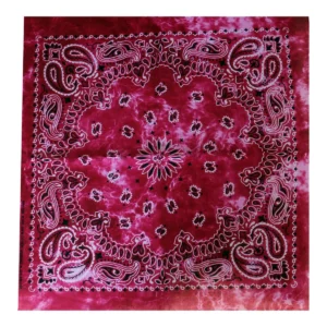 Bandana Tie Dye 55 cm – Cerise Paisley Huvudduk Scarf i Bomull