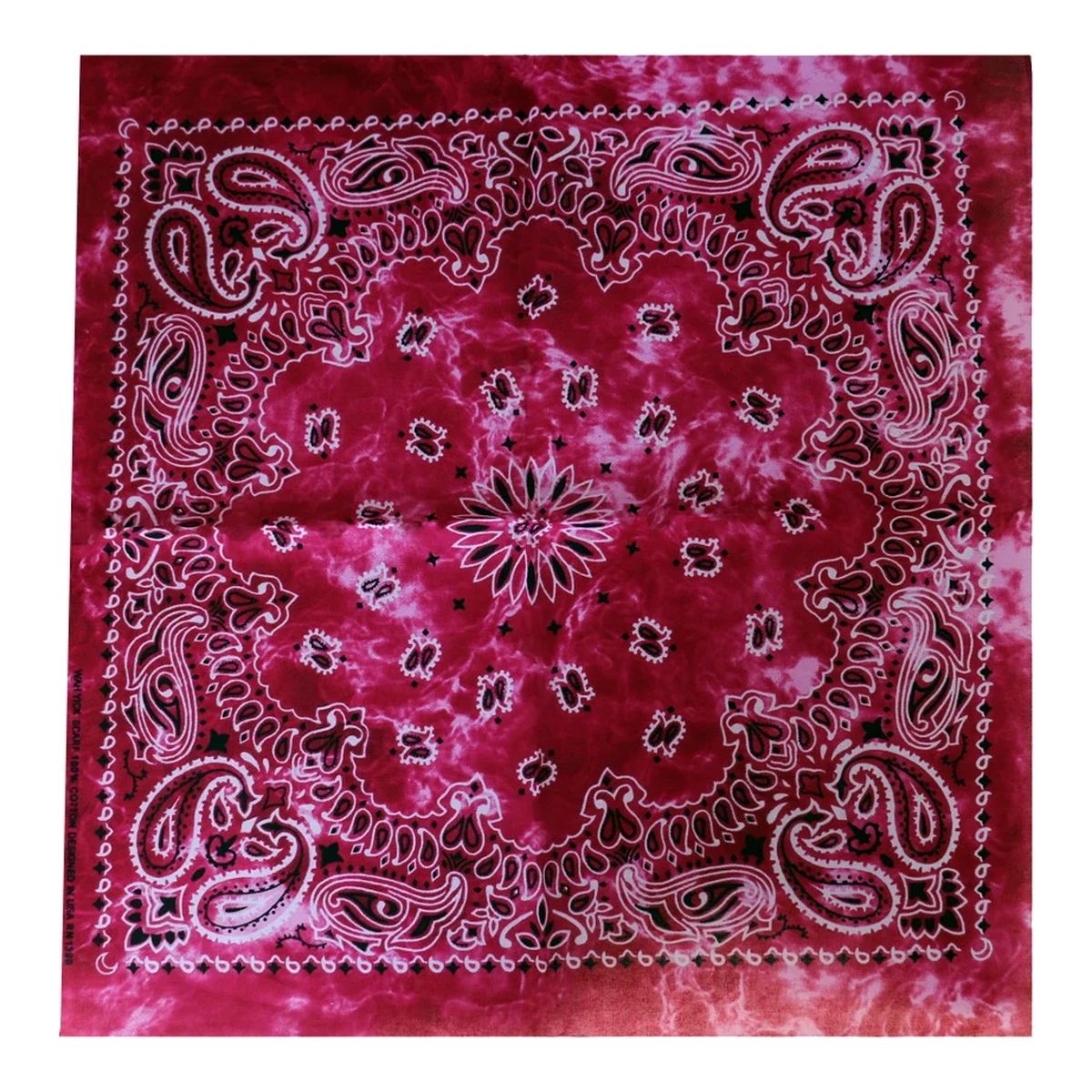 Bandana Tie Dye 55 cm – Cerise Paisley Huvudduk Scarf i Bomull