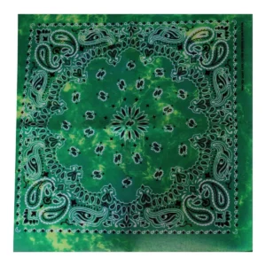 Bandana Tie Dye 55 cm – Grön Paisley Huvudduk Scarf i Bomull