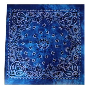 Bandana Tie Dye 55 cm – Kungsblå Paisley Huvudduk Scarf i Bomull
