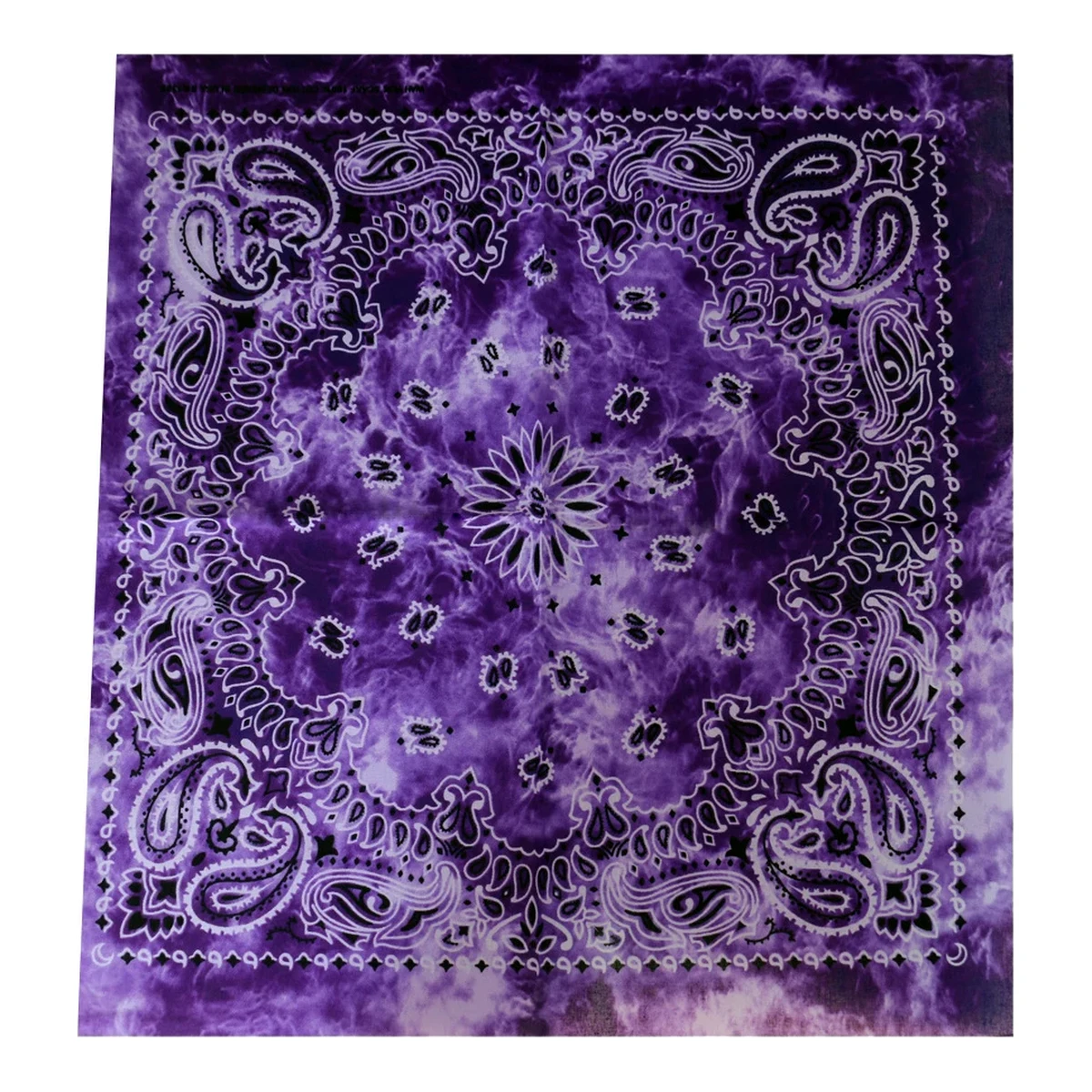 Bandana Tie Dye 55 cm – Lila Paisley Huvudduk Scarf i Bomull