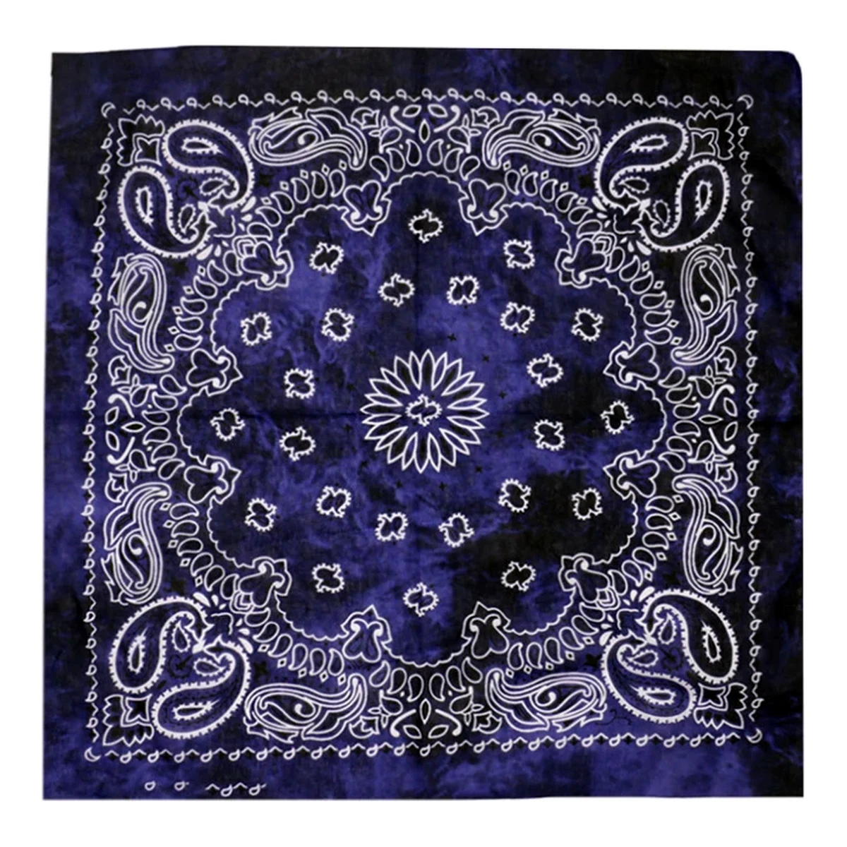 Bandana Tie Dye 55 cm – Marinblå Paisley Huvudduk Scarf i Bomull