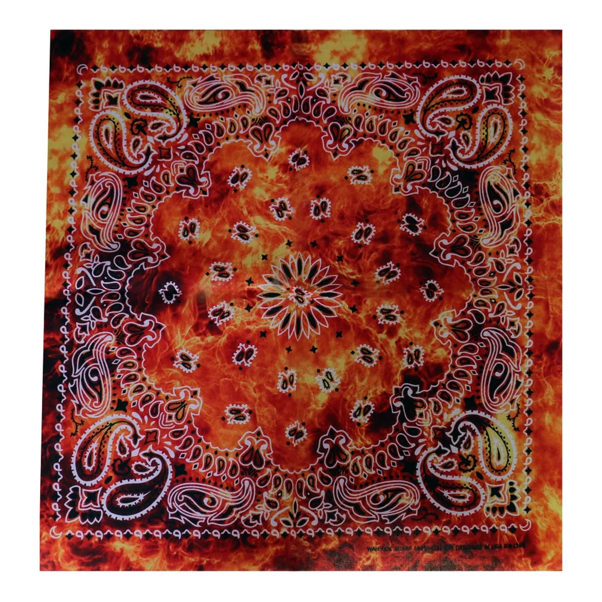 Bandana Tie Dye 55 cm – Orange Paisley Huvudduk Scarf i Bomull