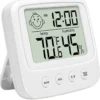 Digital termometer & hygrometer med klocka – inomhus väderstation med alarm