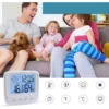 Digital termometer & hygrometer med klocka – inomhus väderstation med alarm