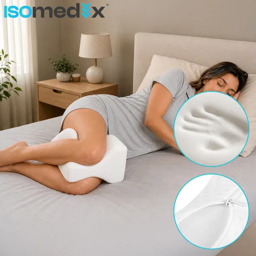 Ergonomisk knäkudde för sidosovare – benkudde i skum med avtagbart överdrag