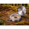 Fickkompass med lock och självlysande ratt – silver