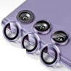 Galaxy S24 Plus Linsskydd Kameraskydd Härdat Glas med Metallring Lila