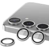 Galaxy S25 Plus Linsskydd Kameraskydd Härdat Glas med Metallring Silver