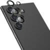 Galaxy S25 Ultra Linsskydd Kameraskydd Härdat Glas med Metallring Svart